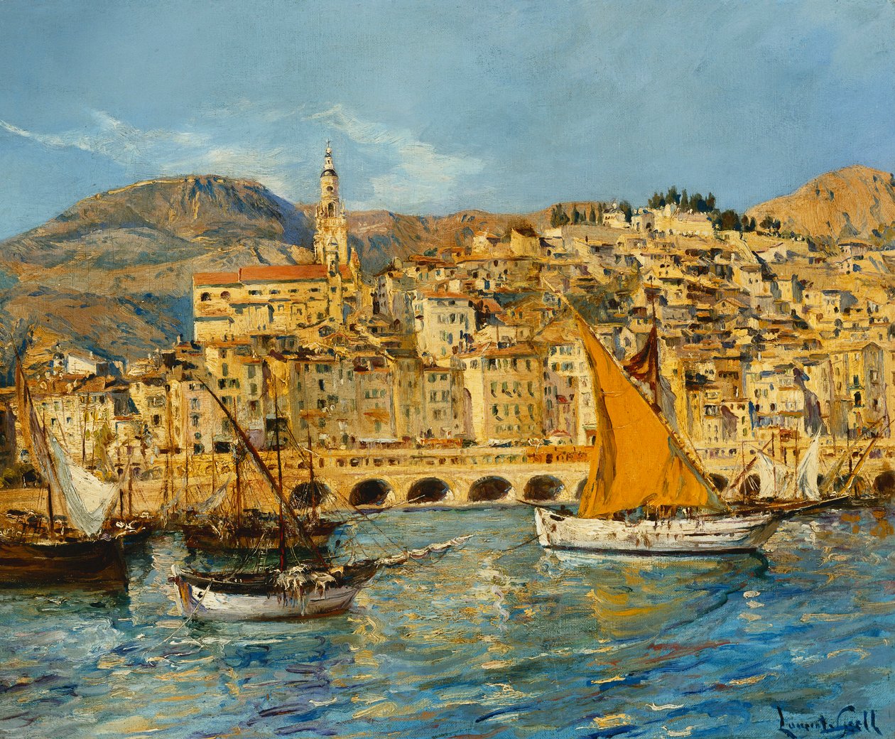 Přístav Menton od Laurent Lucien Gsell