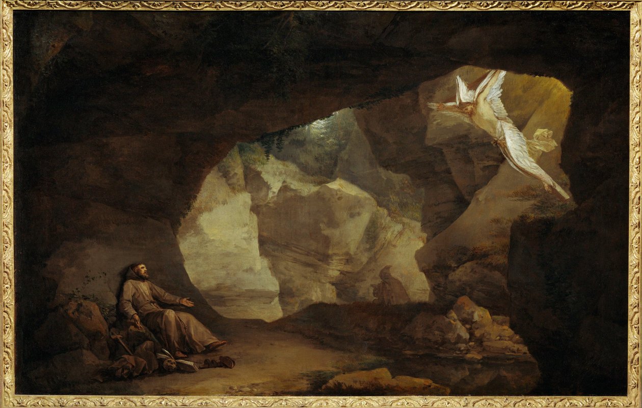 Paysage avec Saint Francois - Krajina se svatým Františkem ... od Laurent de (workshop of) La Hyre