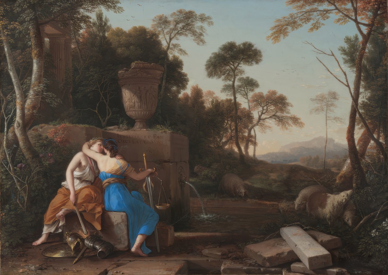 Laurent de La Hyre / "Polibek míru a spravedlnosti", 1654 od Laurent de La Hire