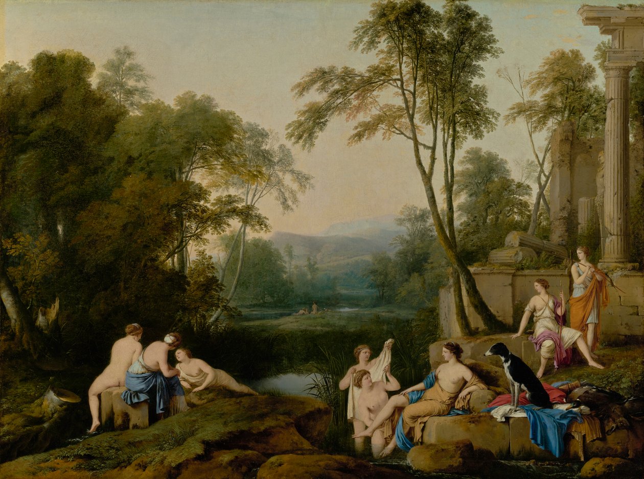 Diana a její nymfy v krajině, 1644 od Laurent de la Hyre