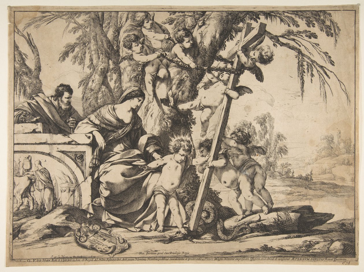 Svatá rodina s Kristem šlápnou na hada, 1639. od Laurent de la Hyre