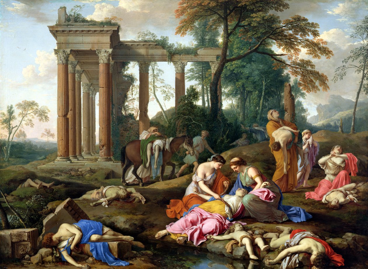 Smrt dětí z Bethel, 1653 od Laurent de la Hyre