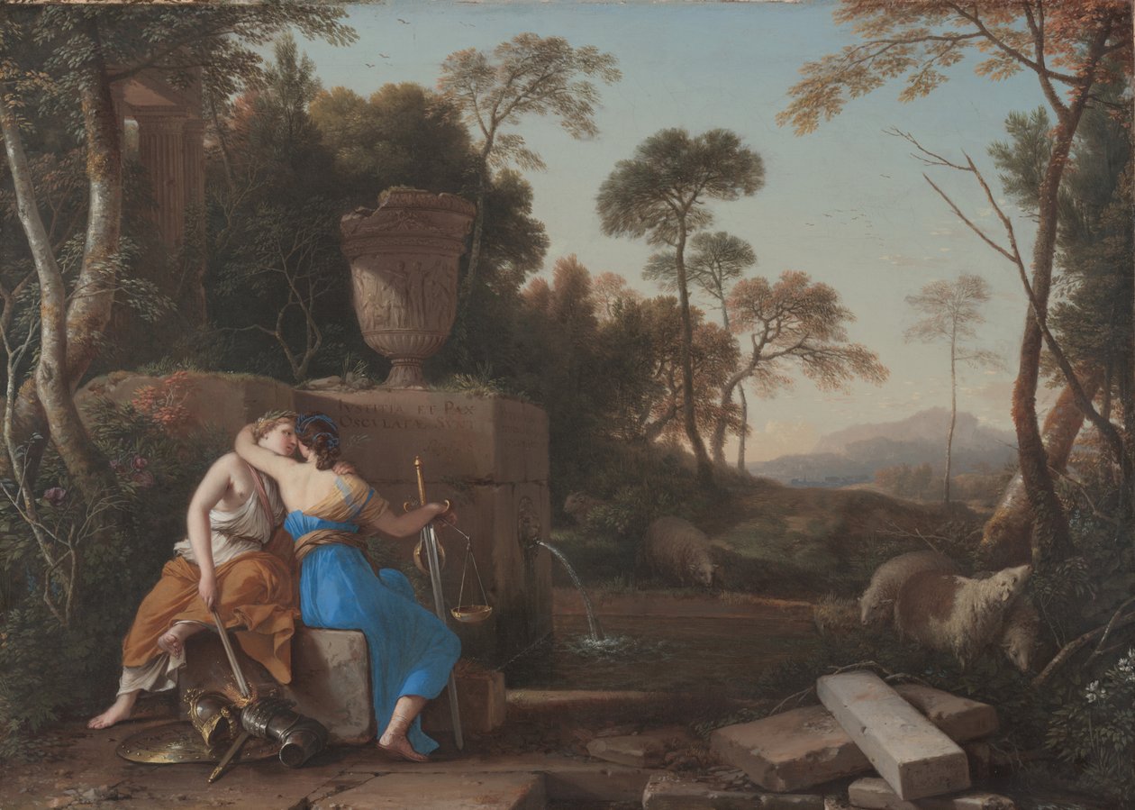 Polibek míru a spravedlnosti, 1654 od Laurent de la Hyre