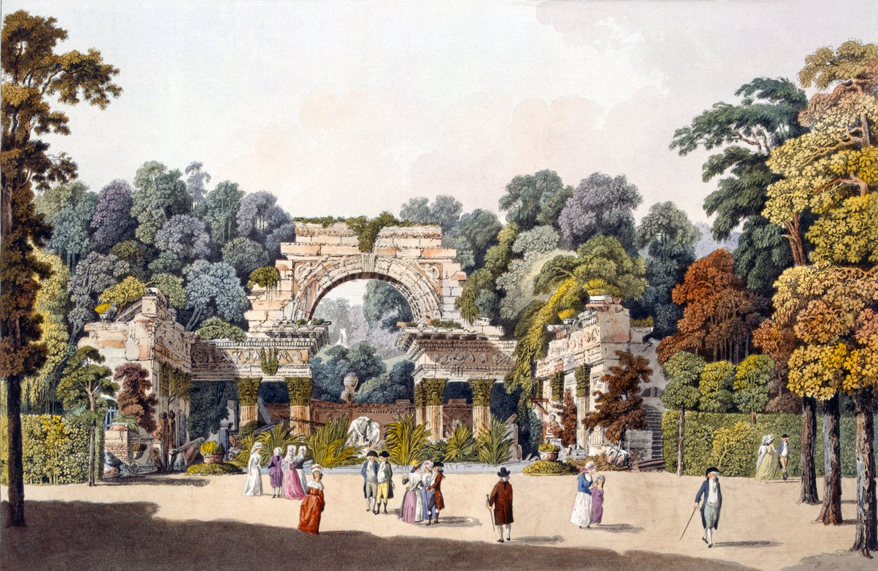 Zřícenina v zahradě paláce Schoenbrunn, Vídeň, 1790 od Laurenz Janscha
