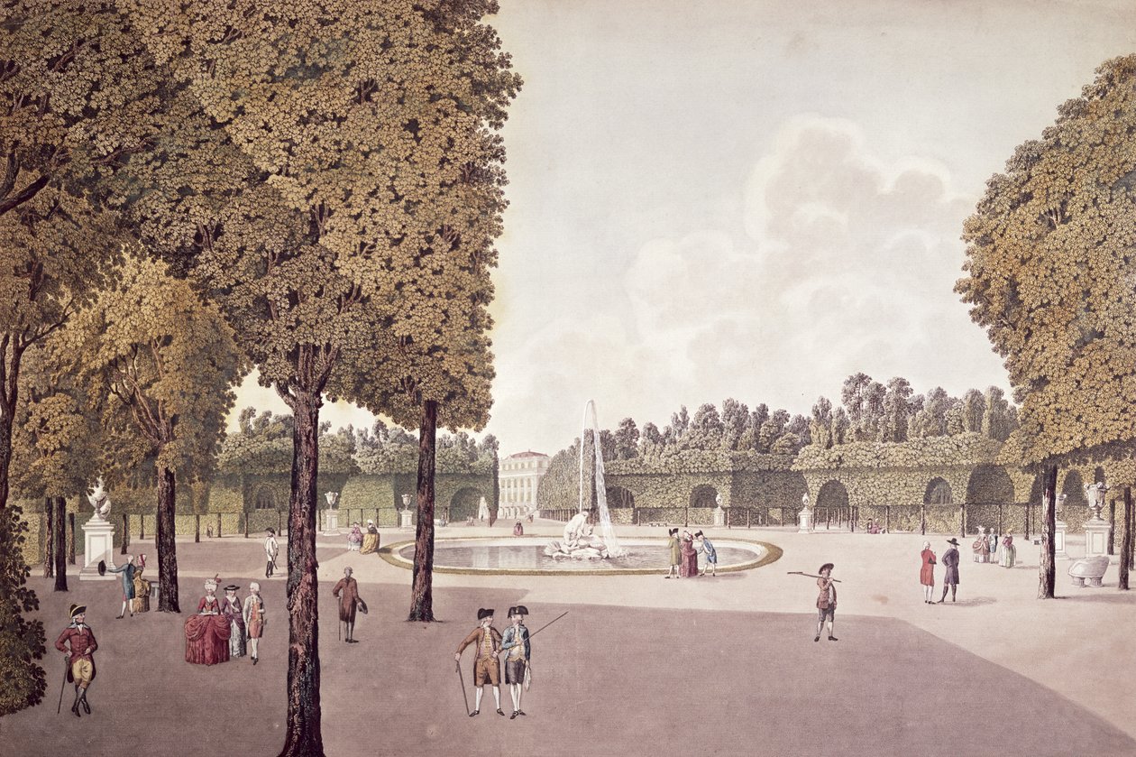 Zahrada Schonbrunn, vyryla Johann Ziegler (asi 1750-1812) od Laurenz Janscha