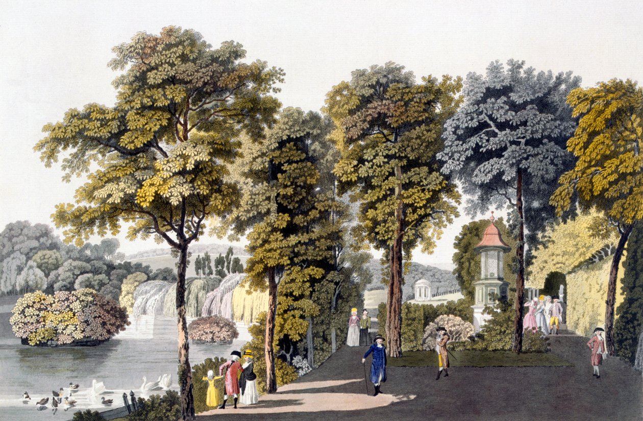 Pohled do parku v Neu-Waldeg, Dornbach, Vídeň, 1792 od Laurenz Janscha