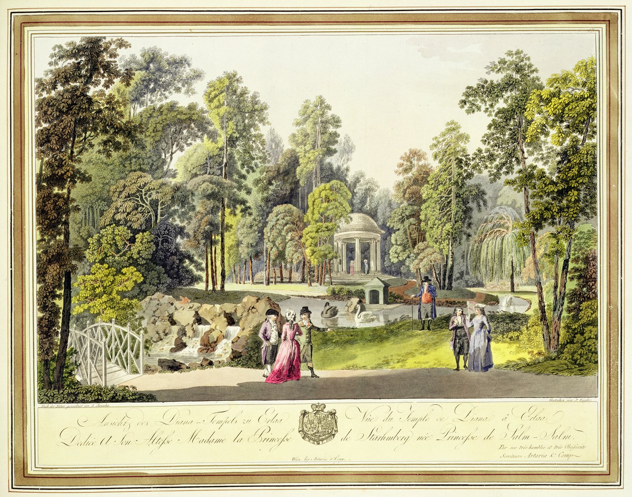 Pohled na Dianin chrám v Erlaw, vyrytý Johannem Zieglerem (asi 1750-1812), asi 1790 od Laurenz Janscha