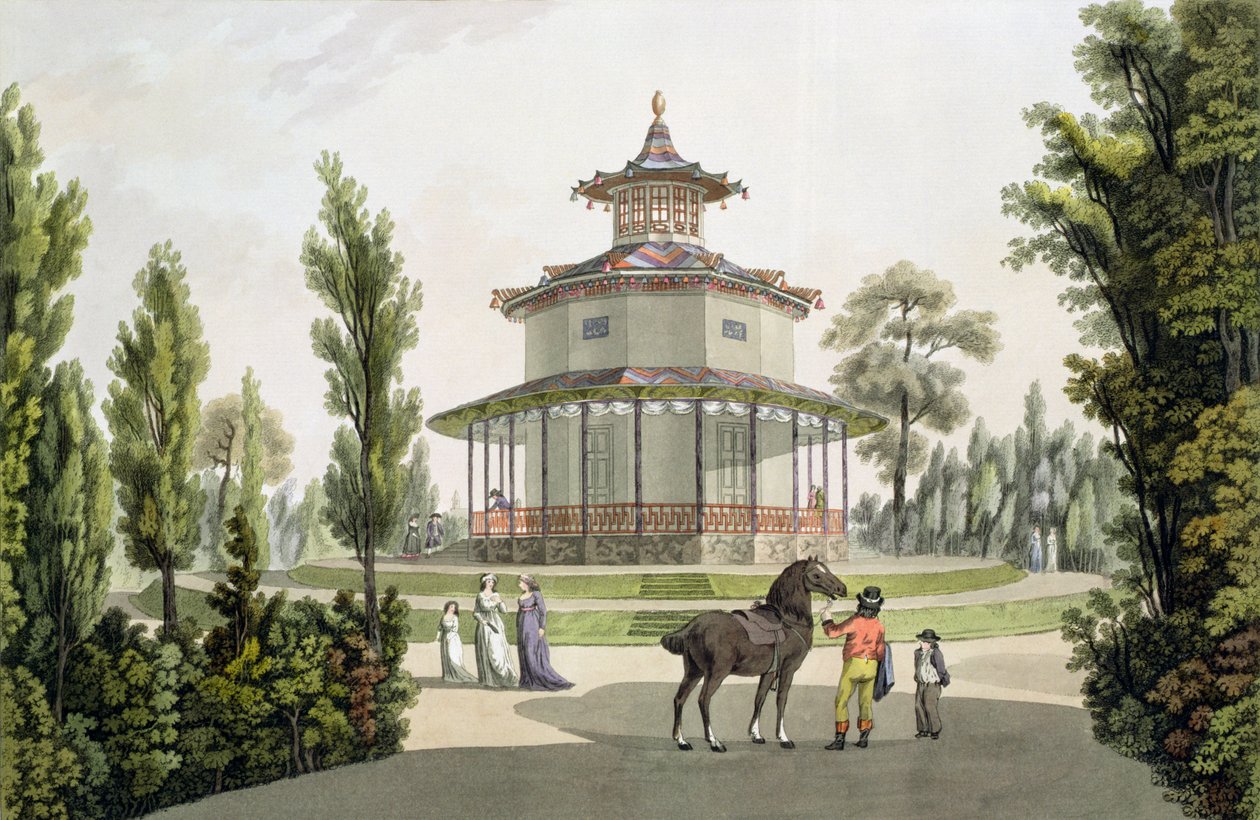Pohled na Čínský letohrádek, Lichtenštejnský palác v Eisgrub, ryl Johann Ziegler (asi 1750-1812), 1792 od Laurenz Janscha