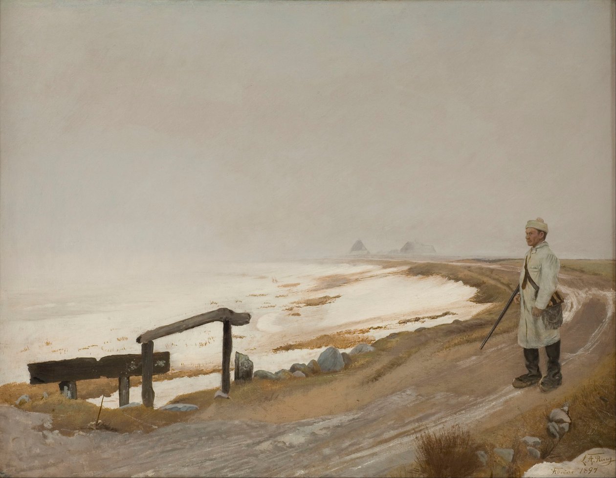 Den mlhavých zim. Karrebæksminde od Laurits Andersen Ring