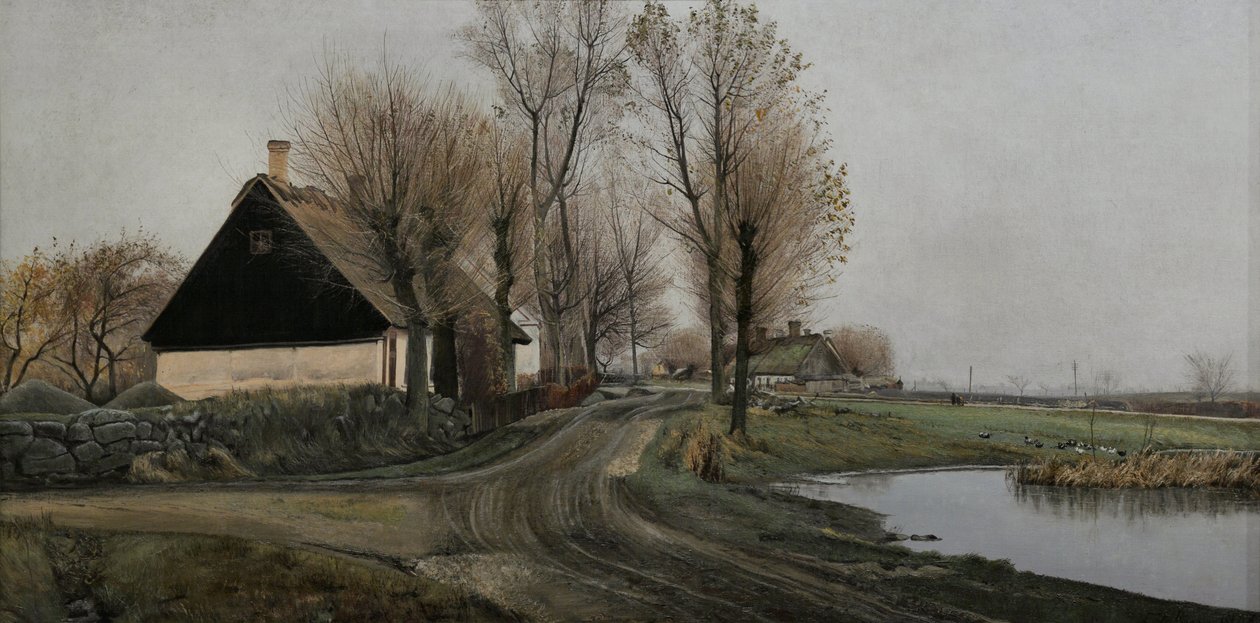 Venkovská ulice v Baldersbrønde od Laurits Andersen Ring