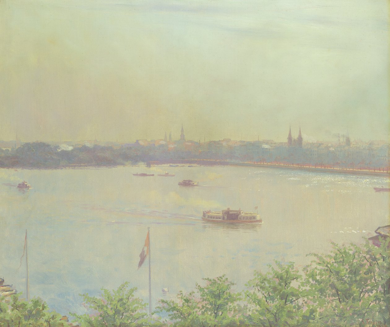 Pohled na jezero Inner Alster, 1894 od Laurits Regner Tuxen