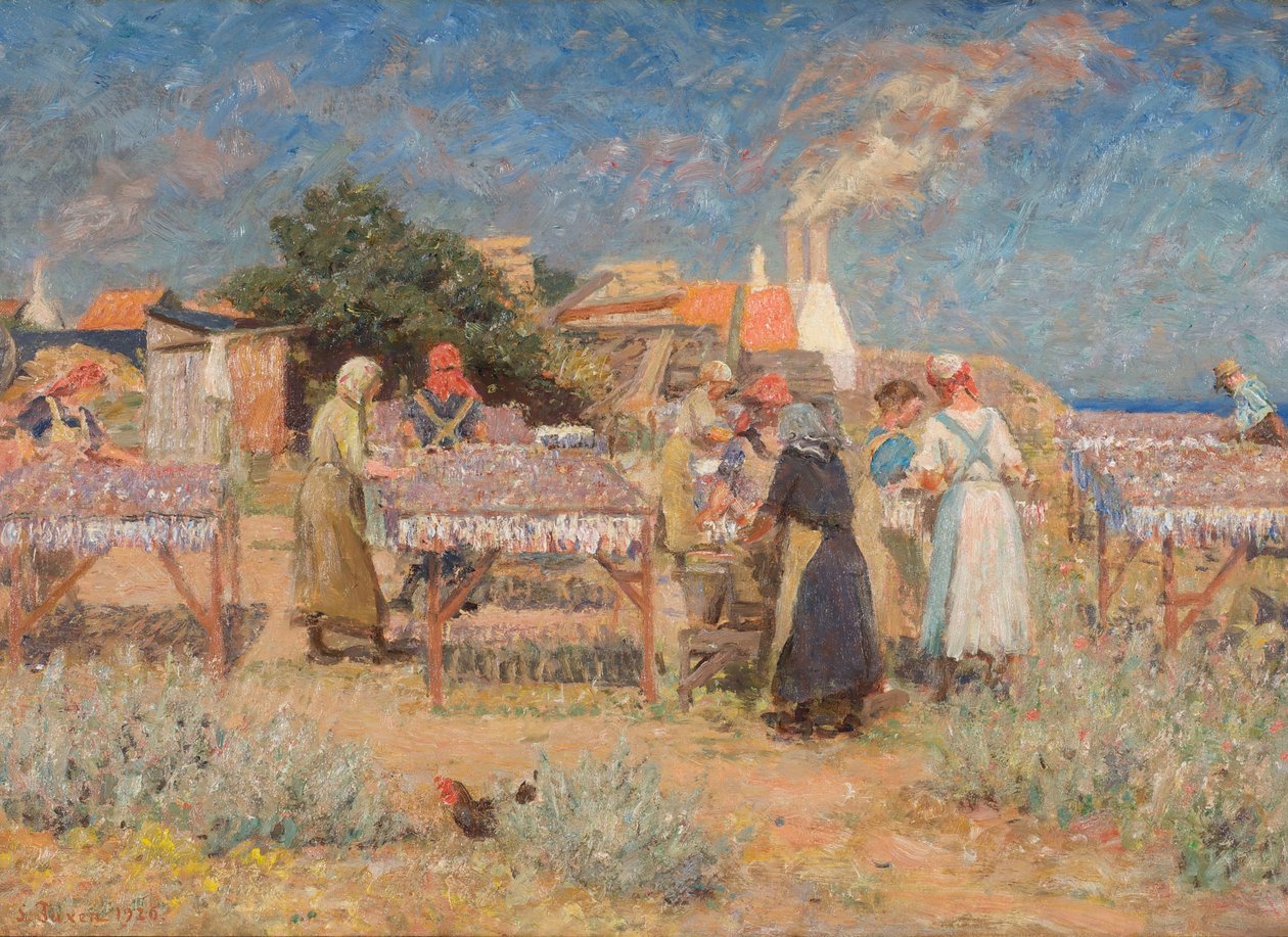 Sleď sušící na slunci od Laurits Regner Tuxen