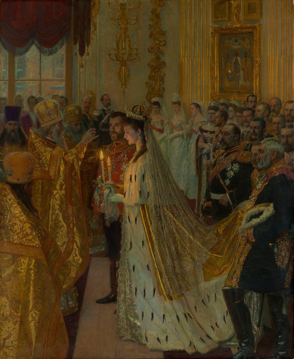 Svatba cara Mikuláše II. a princezny Alix Hesensko-Darmstadtské 26. listopadu 1894 1895- od Laurits Regner Tuxen