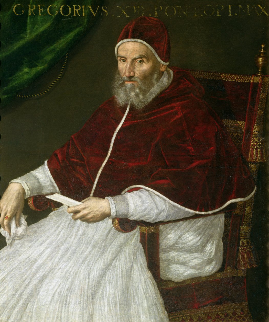 Portrét papeže Řehoře XIII (Ugo Buoncompagni) (1502-85) od Lavinia Fontana