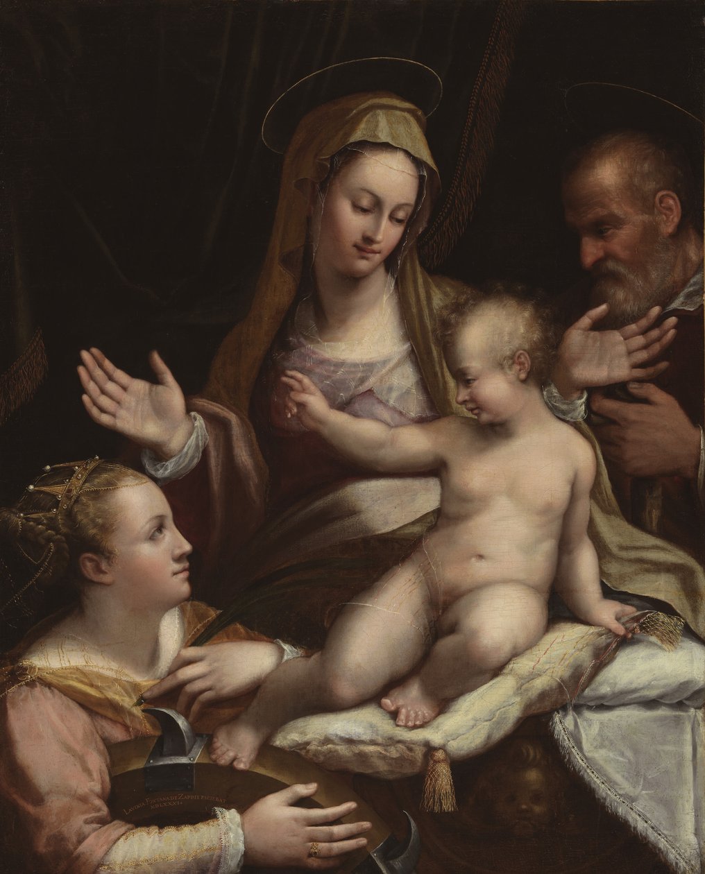 Svatá rodina se svatou Kateřinou Alexandrijskou, 1581 od Lavinia Fontana