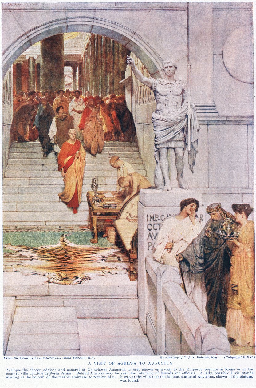 Návštěva Agrippy u Augusta od Lawrence Alma Tadema