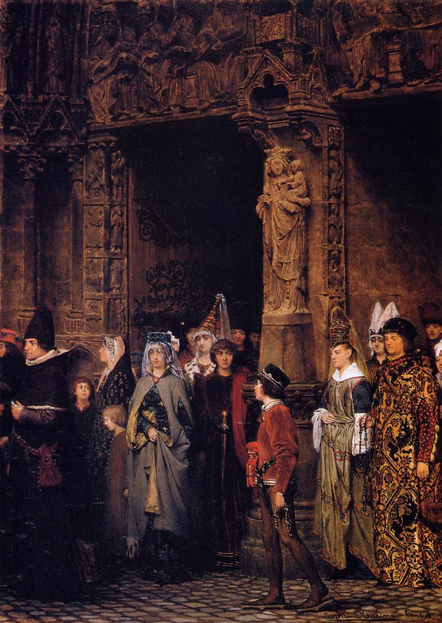 Odcházení z kostela v patnáctém století, 1864 od Lawrence Alma Tadema
