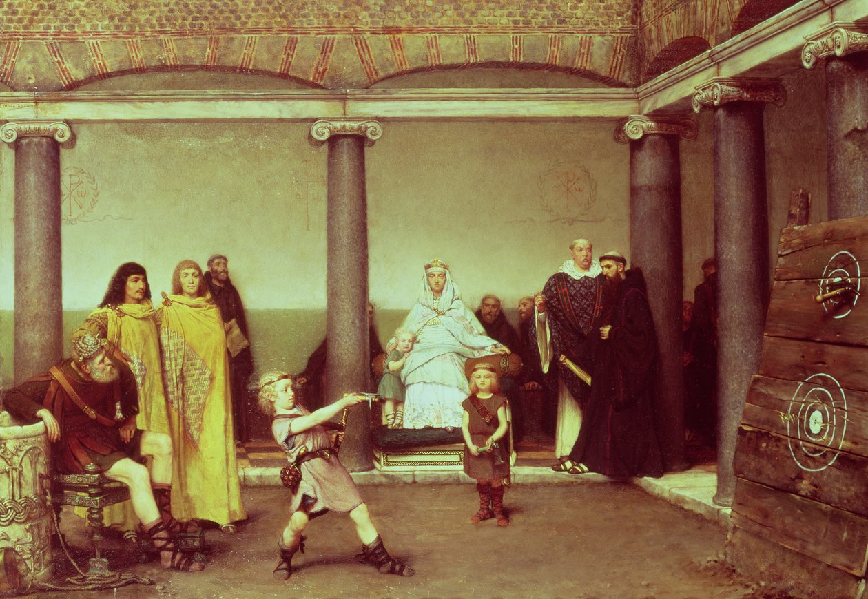 Vzdělání dětí Clothilde a Clovis, 1868 od Lawrence Alma Tadema