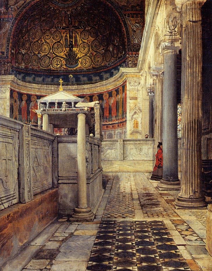 Interiér kostela San Clemente, Roman od Lawrence Alma Tadema