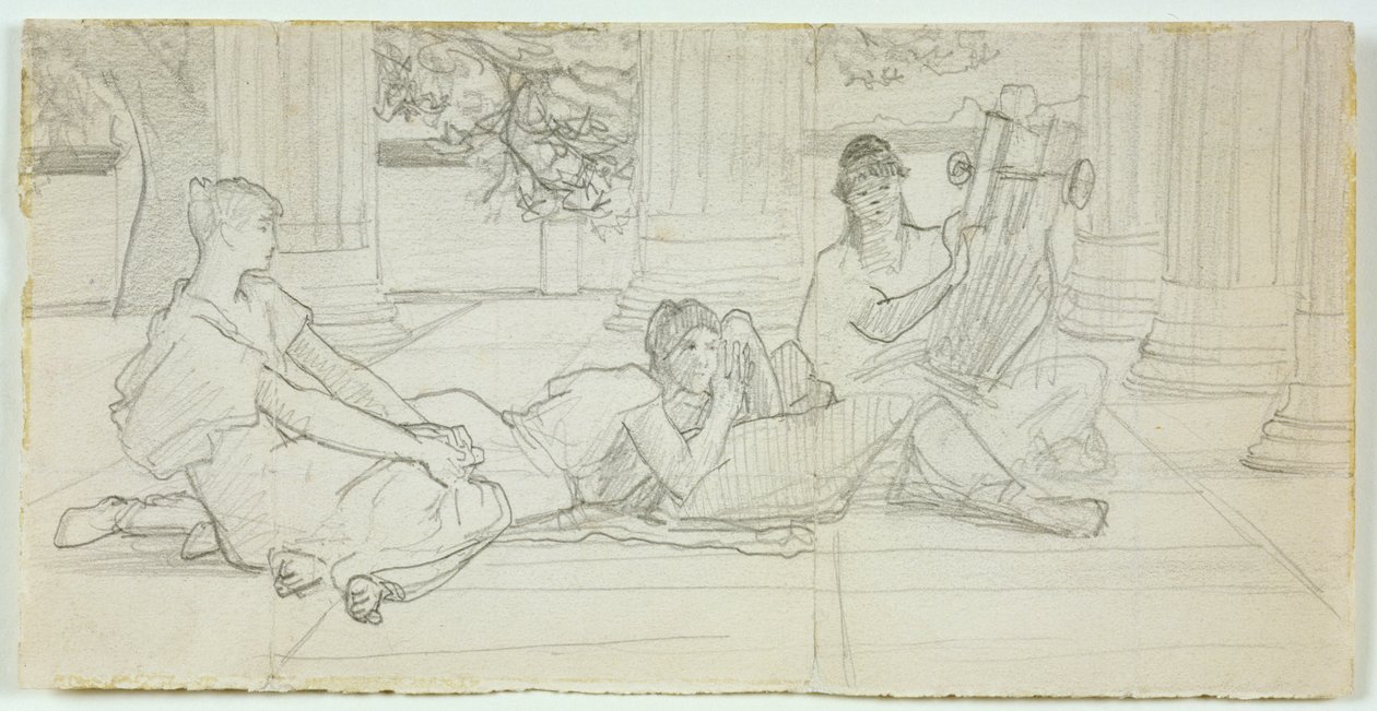 První koncept pro A Reading of Homer c.1884-85 od Lawrence Alma Tadema