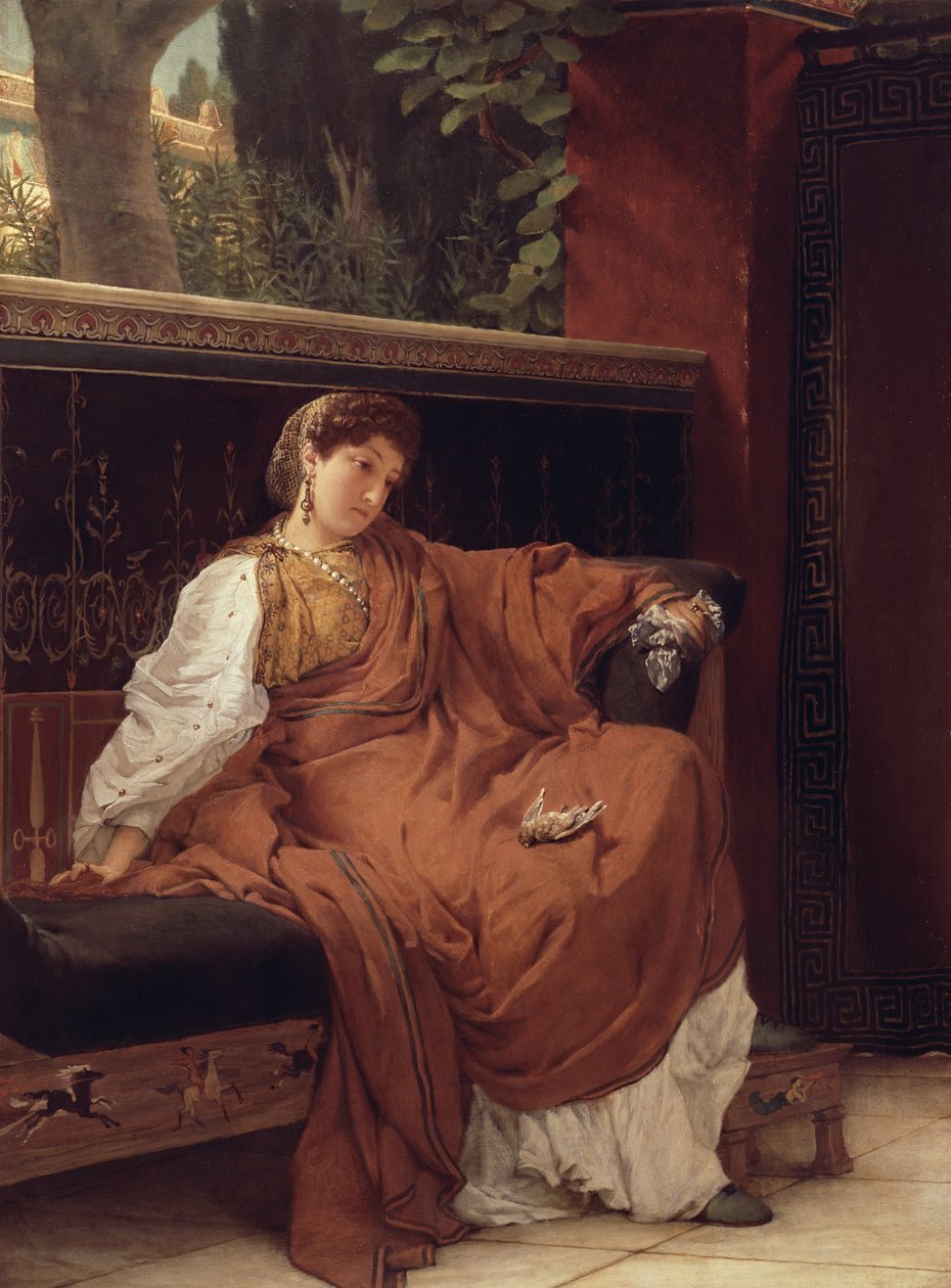 Lesbia pláče nad vrabcem, 1866 od Lawrence Alma Tadema