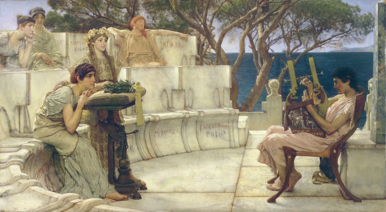 Sapfó a Alcaeus, 1881 od Lawrence Alma Tadema
