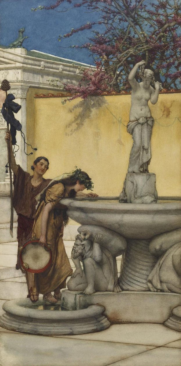 Twixt Venuše a Bacchus, 1882 (wc na papíře) od Lawrence Alma Tadema