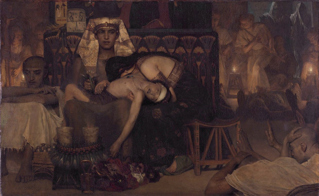 nSmrt faraonova prvorozeného Ex. 12:29. [2] od Lawrence Alma Tadema