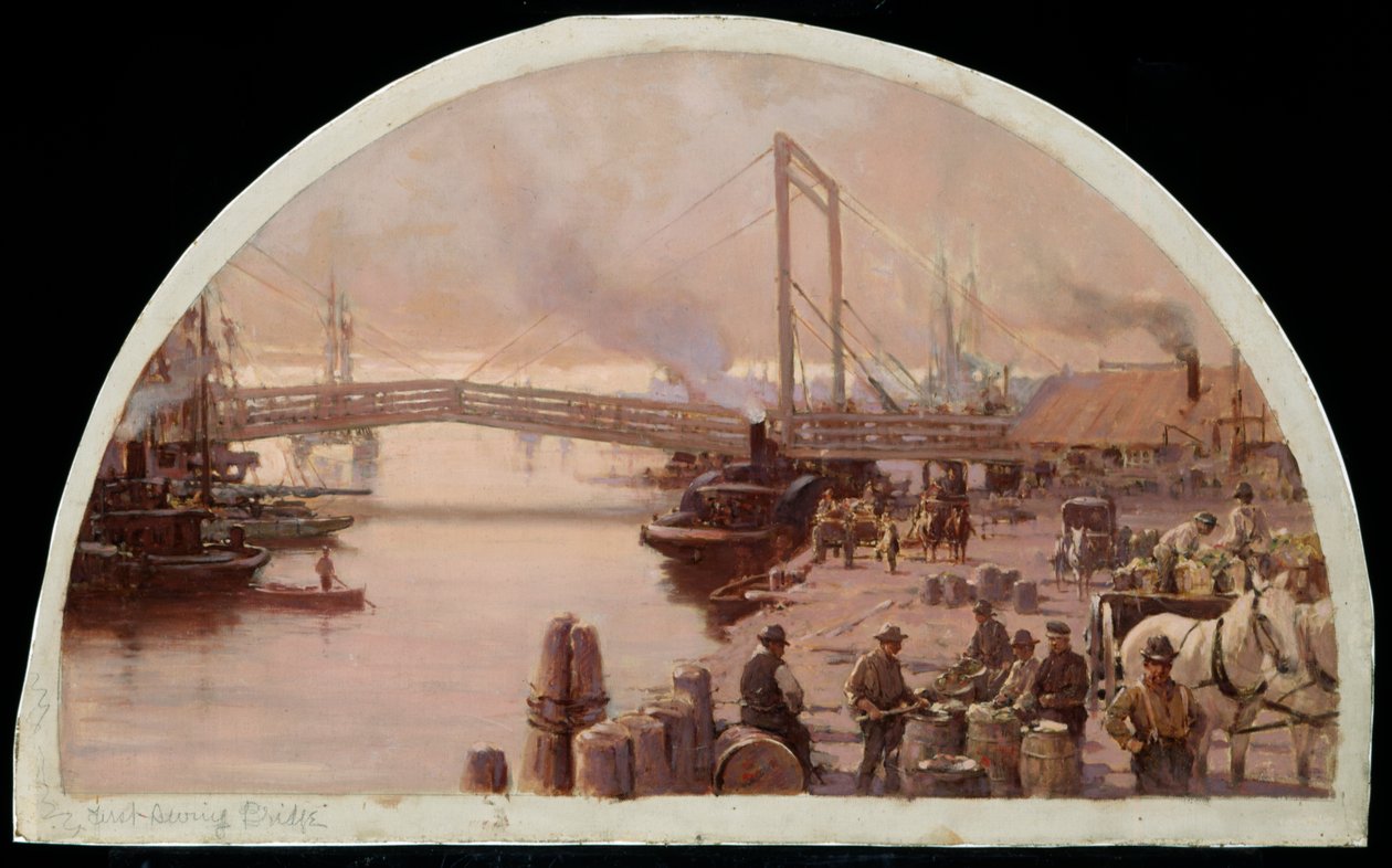 První most přes řeku Chicago, 1834, 1900 od Lawrence Carmichael Earle