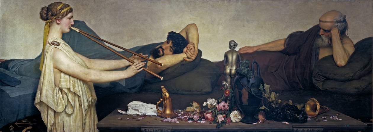 Pompejská scéna aneb Siesta - Obraz Sira Lawrence Alma Tadema (Alma-Tadema) (1836-1912) - 1868 - Olej na plátně - 130x360 - Museo del Prado, Madrid od Lawrence Alma Tadema