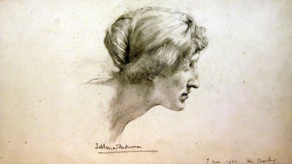 Portrétní studie slečny Barberové od Lawrence Alma Tadema
