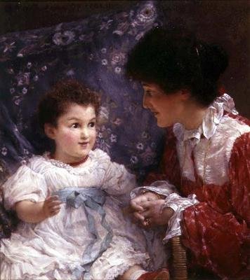 Portrét paní George Lewis a její dcery Elizabeth od Lawrence Alma Tadema