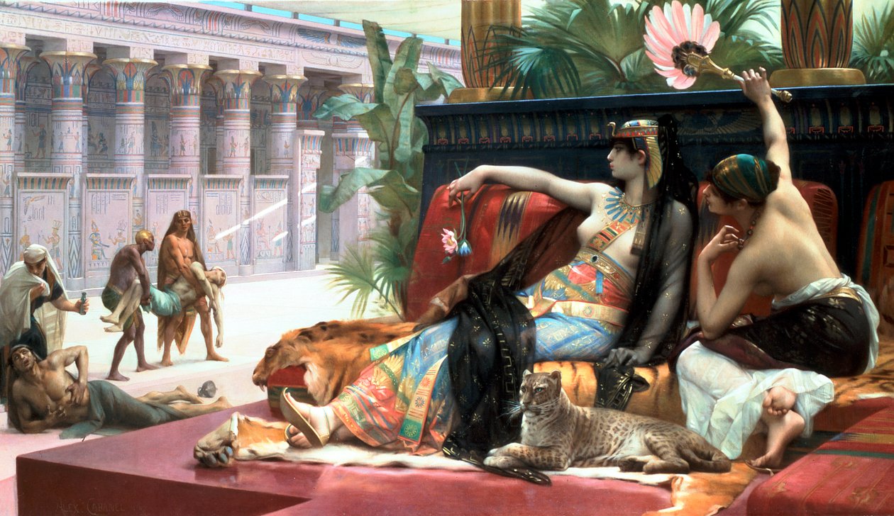 Kleopatra testující jedy na odsouzených k smrti, konec 19. století. od Lawrence Alma Tadema