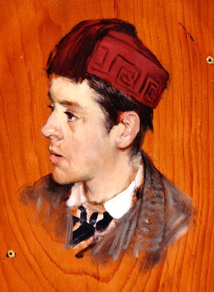 Sir Herbert Thompson, Bart., kolem roku 1877 (olej na panelu) od Lawrence Alma Tadema