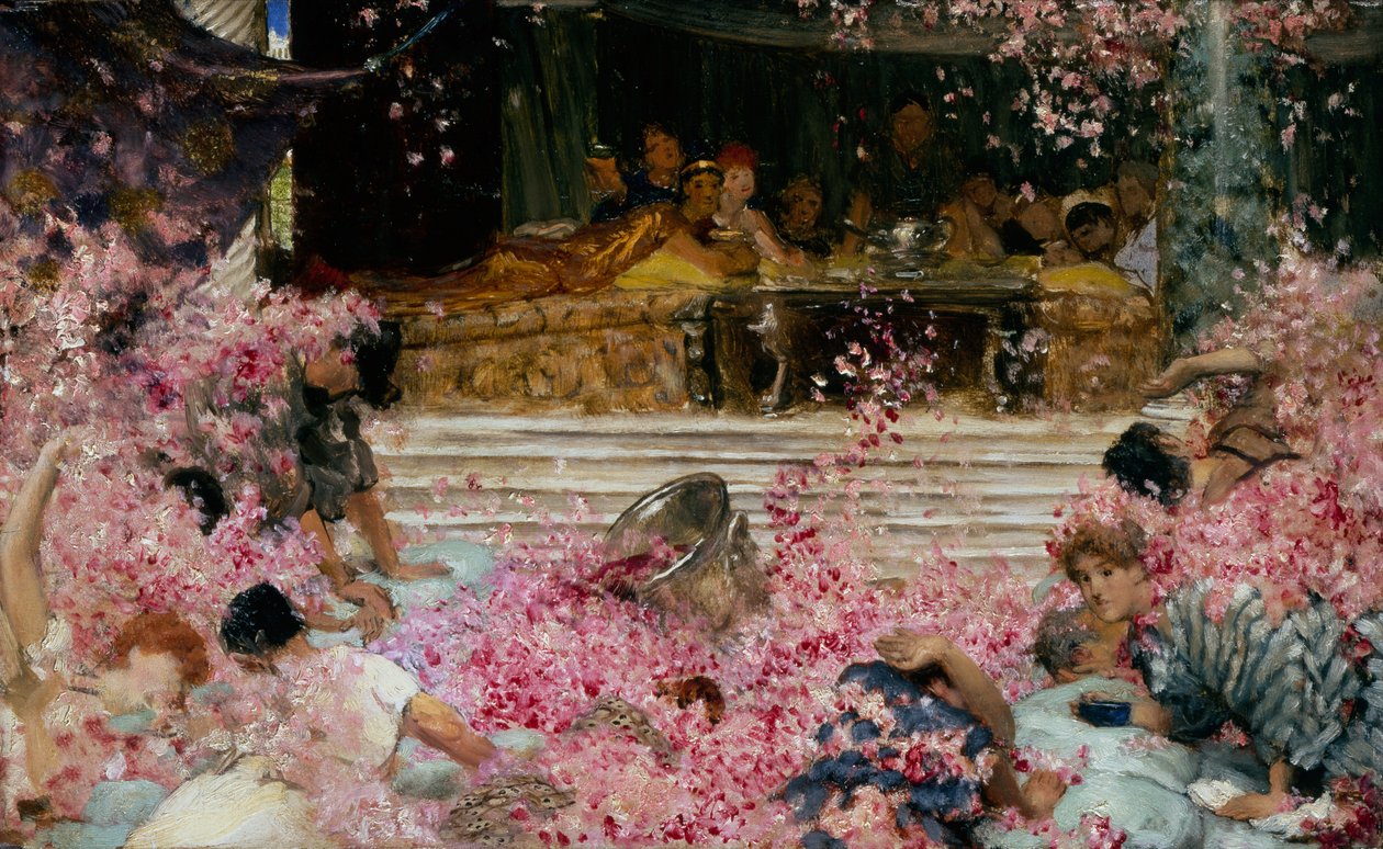 Studie k růžím z Heliogabalu, kolem roku 1888 (olej na plátně) od Lawrence Alma Tadema