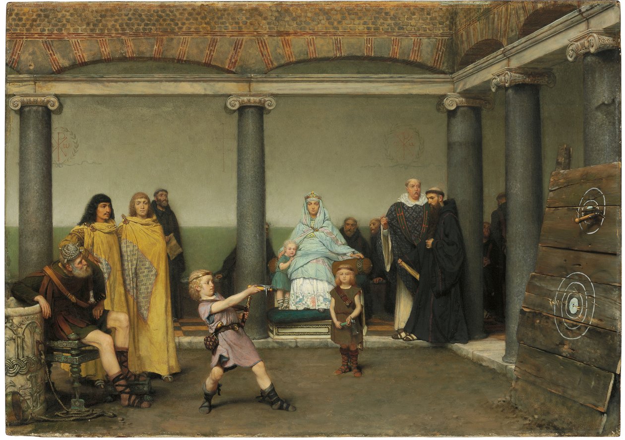 Vzdělání dětí Clotildy a Clovise, 1868 od Lawrence Alma Tadema