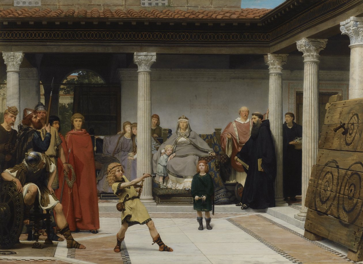 Vzdělání dětí Clovise, 1861 od Lawrence Alma Tadema