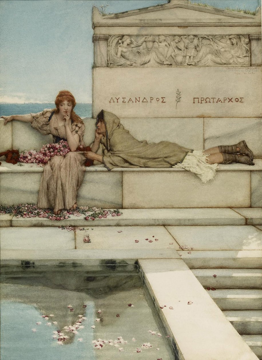 Xanthe a Phaon, 1883 (wc na papíře) od Lawrence Alma Tadema