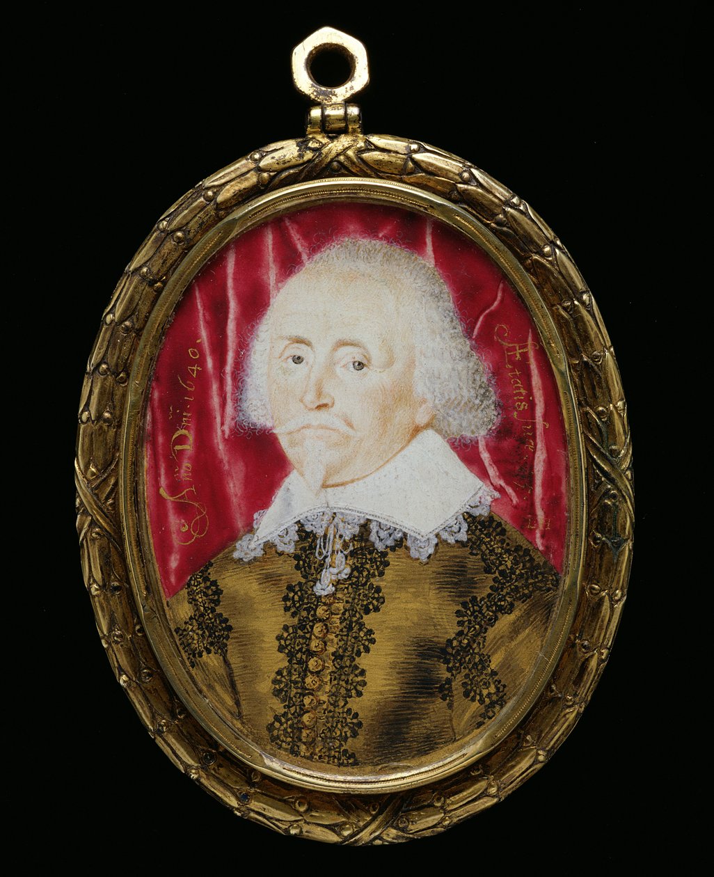 Portrétní miniatura neznámého muže, 1640 (wc na pergamenu) od Lawrence Hilliard