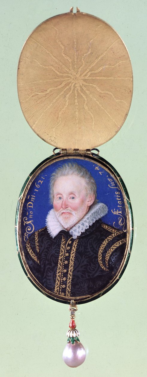 Portrét neznámého muže, kolem roku 1621 od Lawrence Hilliard