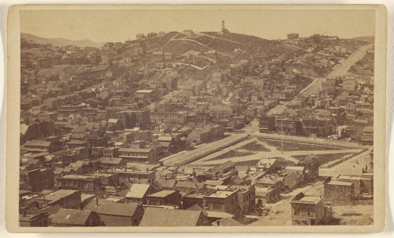 Russian Hill z Telegraph Hill, San Francisco. od Lawrence and Houseworth
