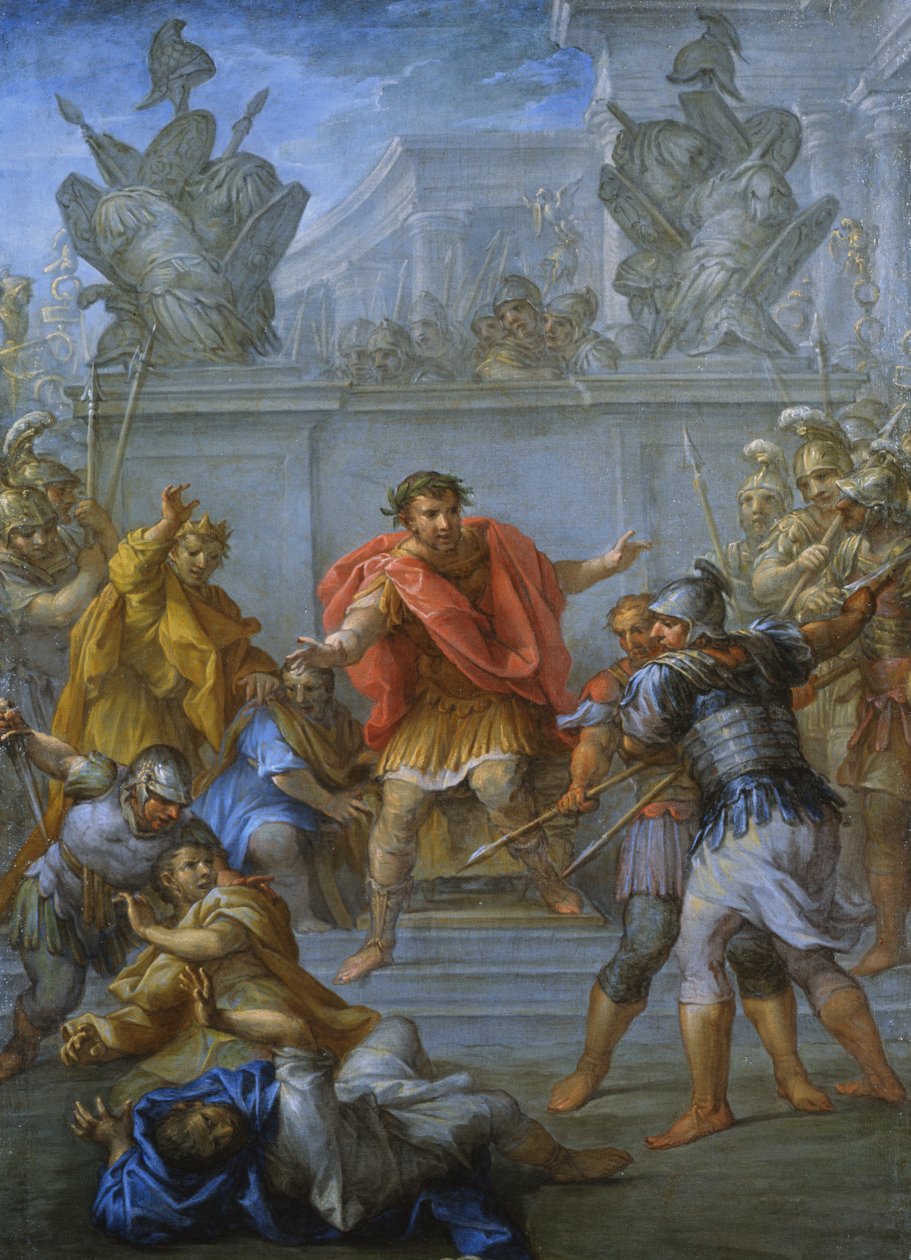 Císař Claudius bránící zabíjení svých útočníků (olej na plátně) od Lazzaro Baldi