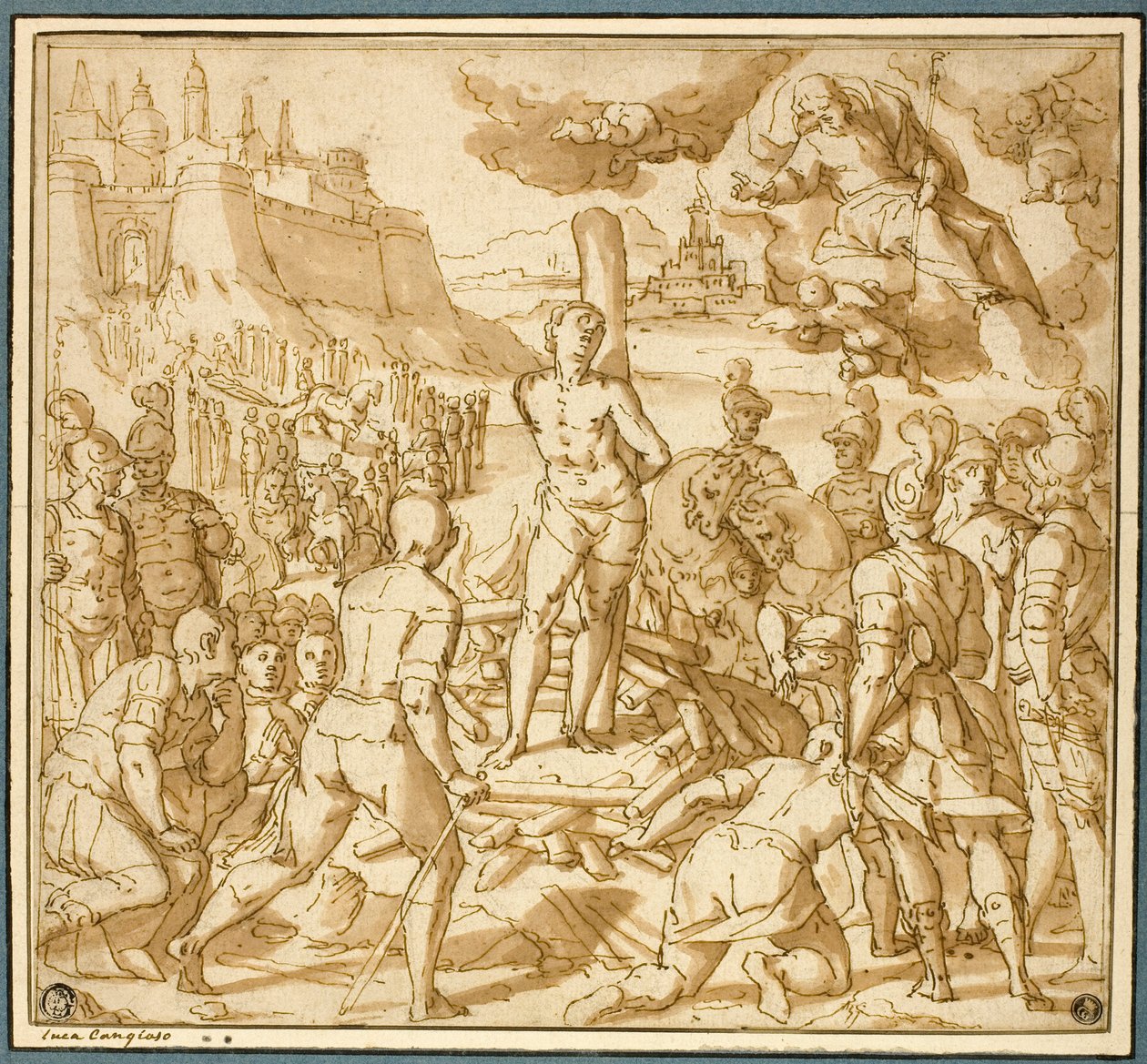 Studie pro Saint James Saving an Innocent from the Flames od Lazzaro Tavarone