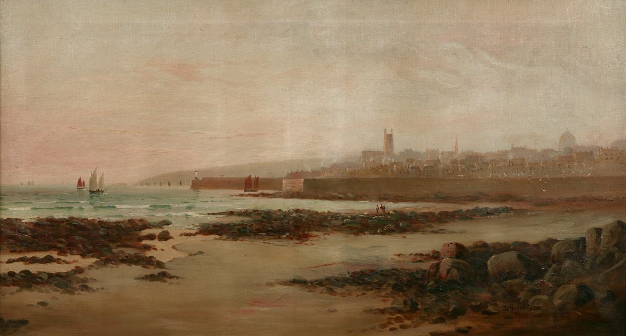 Penzance z pláže Chyandour, 1900 od Le Huguet Le Huguet