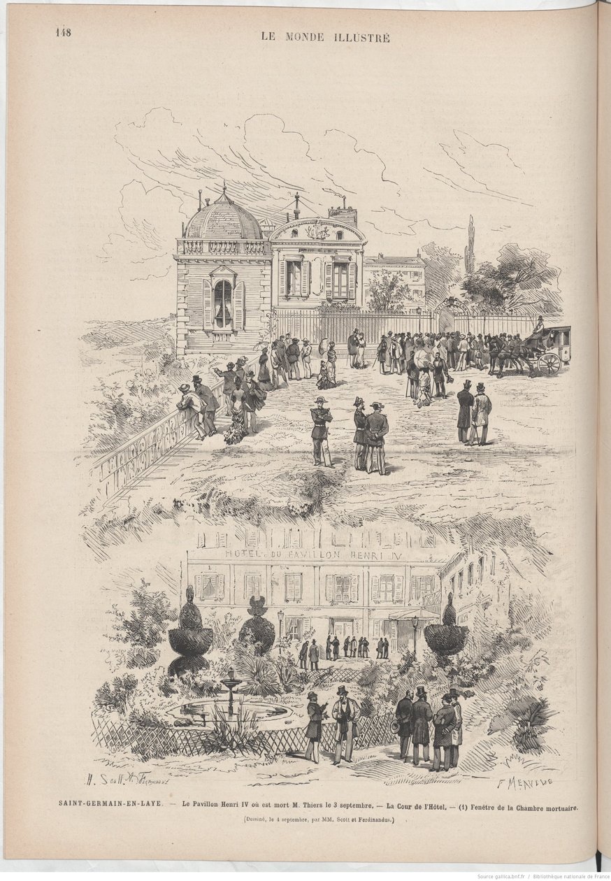 Pavilon Henri IV, kde zemřel M. Thiers od Le Monde illustré