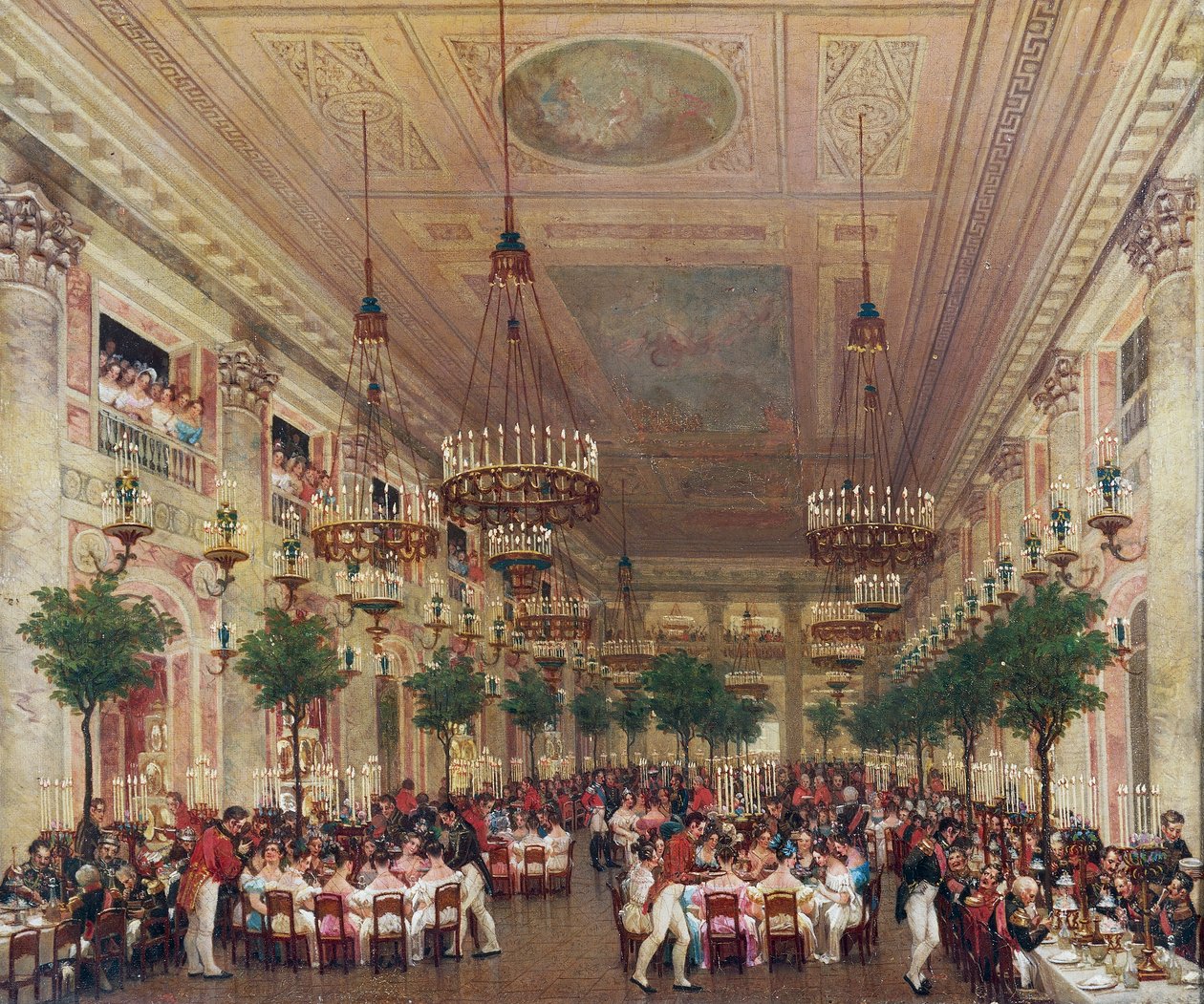 Banket pořádaný v Tuileries na svatbu Leopolda I. s princeznou Louise Marie Orleánskou od Le Baron Attalin