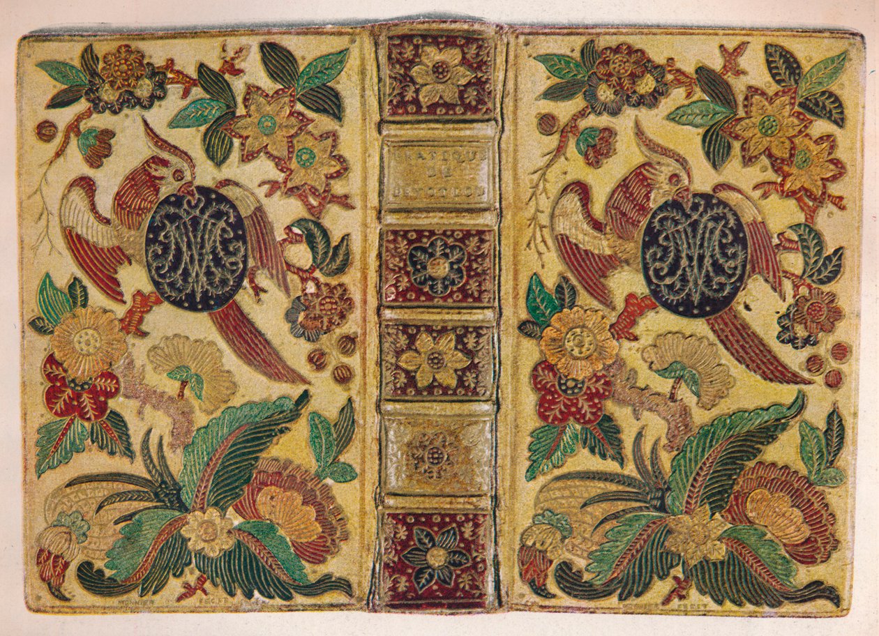 „Mozaiková vazba podepsaná Le Monnierem a nese monogram Marie Josefy Saské“, c1750 19 od Le Monnier