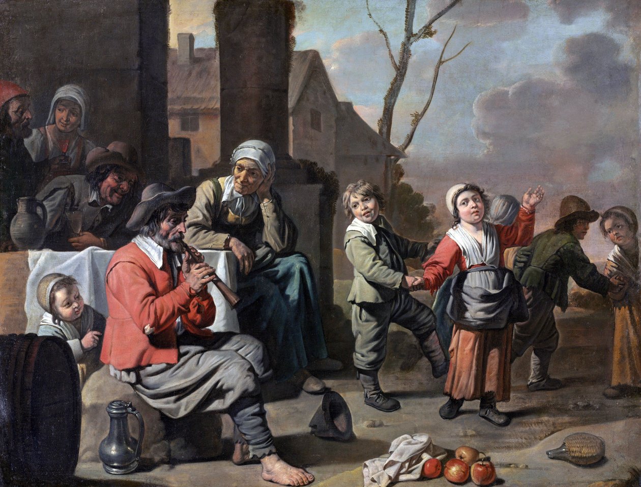 Kruh Le Nain - Tanec venkovských dětí, 1650FXD od Le Nain Brothers