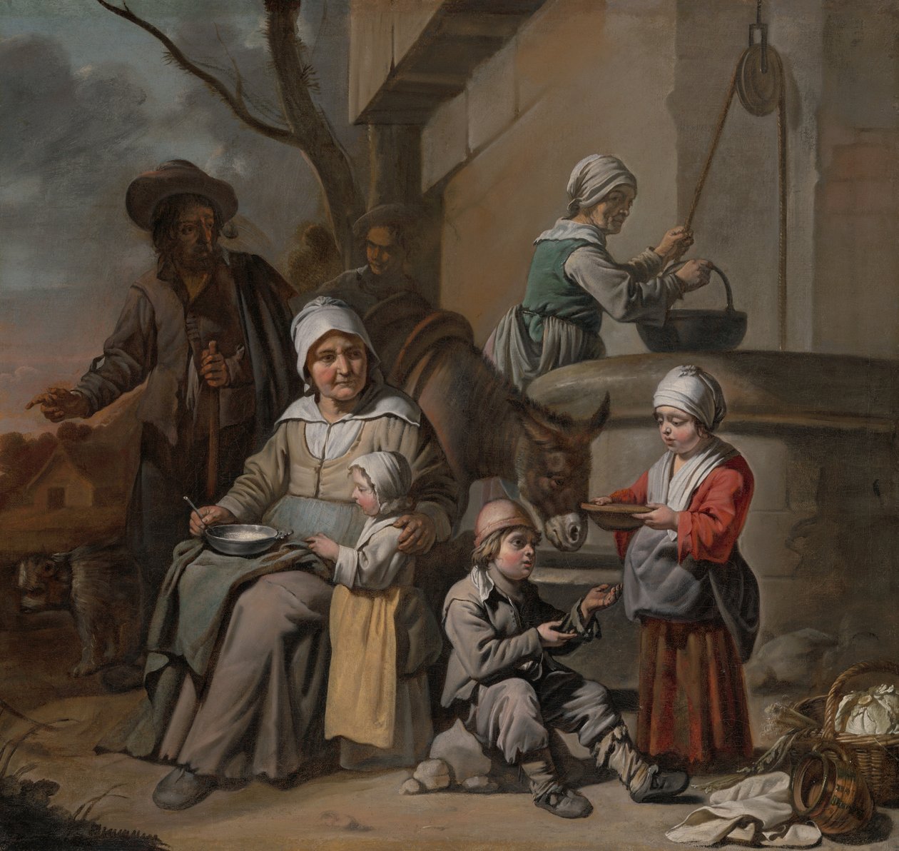 Le Maître aux Béguins - Rolnická rodina u studny, 1650-60 od Le Nain Brothers