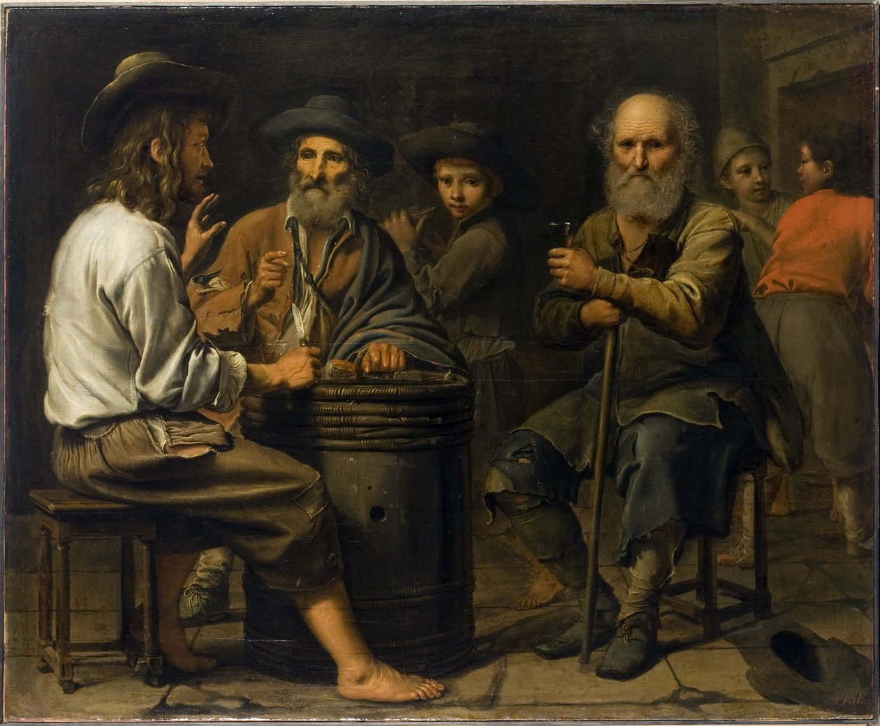 Mistr průvodů - Sedláci v krčmě, 1640 od Le Nain Brothers